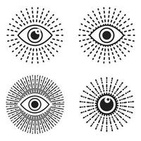 Set of Blue Eye Logo, Icon. Vector illustration.