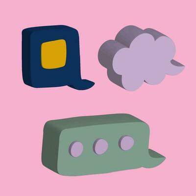 Speech bubble 3d. Talking clouds for chat and messages. Dialog icon set on isolated background. Vector