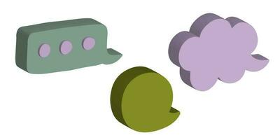 Banner with talking bubbles for chat. Speech bubble 3d. Dialog icon set on isolated background. Vector