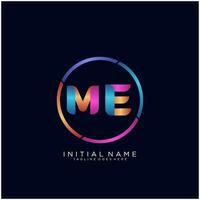 Letter ME colorfull logo premium elegant template vector