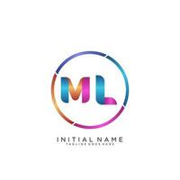 Letter ML colorfull logo premium elegant template vector