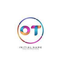 Letter OT colorfull logo premium elegant template vector