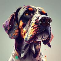 Portrait of Retriever dog. Digital painting. 3D illustration., Image photo