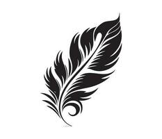 Fluffy Feather Silhouette, bird feathers simple style vector image