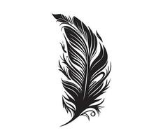 Fluffy Feather Silhouette, bird feathers simple style vector image