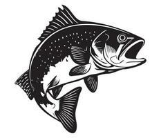 Trout Fish, trout jumping icon, Freshwater Salmon catch emblem, Fish jump sign vector