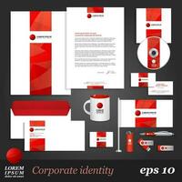 rojo corporativo identidad modelo con blanco flecha. vector empresa estilo para libro de marca y guía