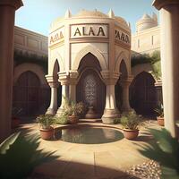 3d render of a mosque in Abu Dhabi, United Arab Emirates, Image photo