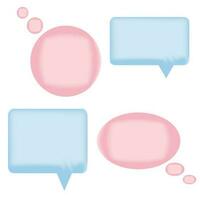 Collection Speech bubbles Chat dialogue bubble text. Modern Realistic 3d design. The set is isolated. vector illustration