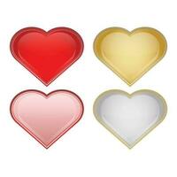 Set of different 3d hearts, vector illustration