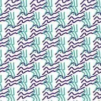 Seamless color pattern of linear doodle squiggles. vector