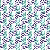 Seamless color pattern of linear doodle squiggles. vector