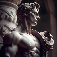 Statue of David by Michelangelo, Florence, Tuscany, Italy, Ai Generative Image photo
