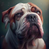 Portrait of a beautiful dog breed English Bulldog close up, Image photo