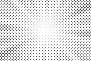 Halftone dotted background. Retro radial texture. Monochrome gradation effect. Vector pattern