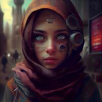 Fantasy portrait of a beautiful girl in the Egyptian style. 3d rendering., Image photo
