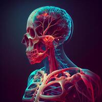 Human Skeleton Anatomy For Medical Concept. 3D Illustration, Image photo