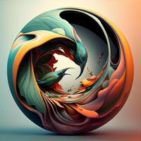 3D illustration of abstract geometric composition,digital artwork for creative graphic design, Image photo