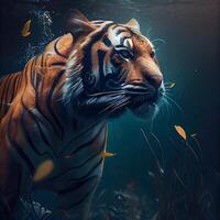 Futuristic portrait of a tiger. 3D Rendering., Ai Generative Image 23184748  Stock Photo at Vecteezy