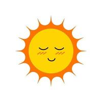 Cartoon Color Smiling Character Sun Icon. Vector
