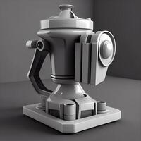 Vintage fire hydrant on grey background. 3D rendering., Image photo