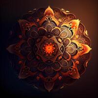 mandala on a dark background. Beautiful patterned mandala., Image photo