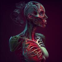 Human Skeleton Anatomy For Medical Concept 3D Illustration., Image photo