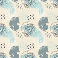 Pattern gray abstract boho style, doodle drawn. vector