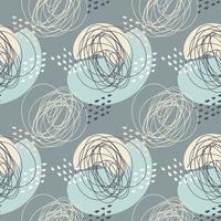 Pattern gray abstract boho style, doodle drawn. vector