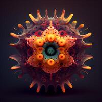 Virus. 3D illustration. Coronavirus background., Image photo