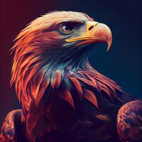 eagle portrait on a dark background. 3d render illustration., Image photo