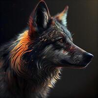 Portrait of a wolf. Digital painting. 3d rendering., Image photo