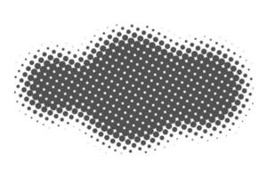 Halftone dotted shape. Gradient fluid element. Abstract vector spot