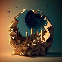 3d rendering of a fantasy castle in the form of a ball, Image photo