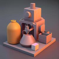 Coffee maker. 3D illustration. 3D rendering., Image photo