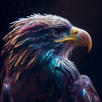 eagle portrait on a dark background. 3d rendering, 3d illustration, Image photo