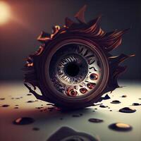 Compass in the form of an eye. 3D illustration., Image photo