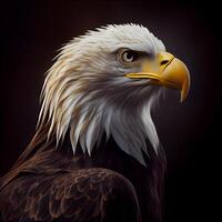 Eagle portrait on a dark background. 3d render illustration., Image photo
