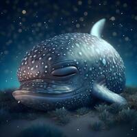 Sleeping baby seal on a dark background. 3d render, Image photo