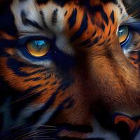 Tiger eyes close-up. Abstract background. 3D rendering, Image photo