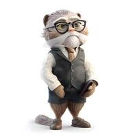 3D rendering of a cute cartoon character isolated on white background., Image photo