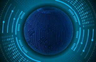 Modern Holographic Globe on Technology Background vector