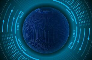 Modern Holographic Globe on Technology Background vector