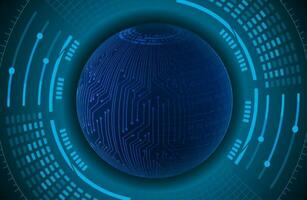 Modern Holographic Globe on Technology Background vector
