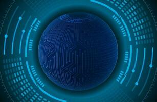 Modern Holographic Globe on Technology Background vector