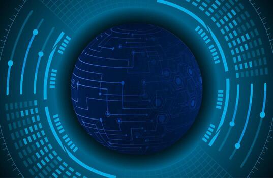 Modern Holographic Globe on Technology Background vector