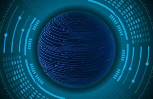 Modern Holographic Globe on Technology Background vector