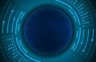 Modern Holographic Globe on Technology Background vector