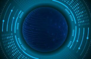 Modern Holographic Globe on Technology Background vector