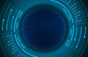 Modern Holographic Globe on Technology Background vector